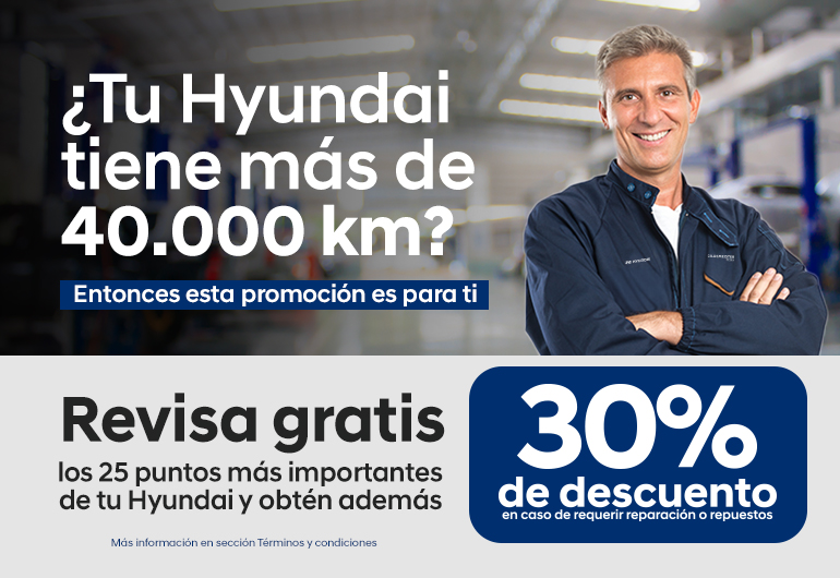Promoción 30% de descuento modelos sobre 40.000 Km